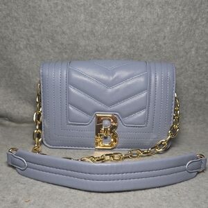 bebe Katrina Quilted Crossbody Bag in Slate Blue